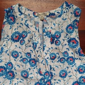 Women's Blue Pink Floral sleeveless M